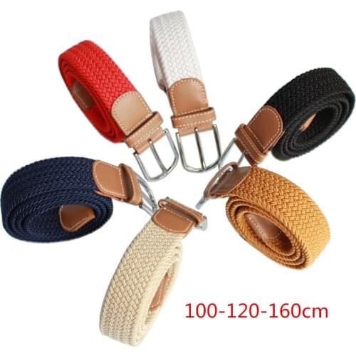 2021 Mens and Womens Canvas Belt Braided Elastic Trouser Belt 140 cm Large Size Stretch golf belt
