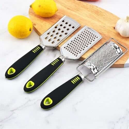 QueenTime 3pcs Stainless Steel Handheld Grater Set For Cheese Garlic Multi-Purpose Kitchen Food Graters Fruit Vegetable Tools