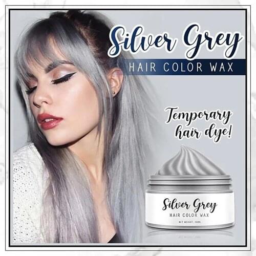 Silver Hair Color Wax Instant Silver Temporary Hair Color Wax Instant Natural Hair Dye Cream Coloring Tools Styling Accessories