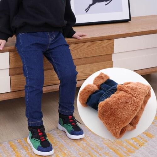 New Fashion autumn winter childrens fleece warm jeans Thick warm boys jeans baby girl boy jeans infant jeans