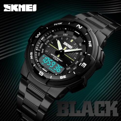 SKMEI Fashion Men Watch Sport Clock Mens Watches Top Brand Luxury Steel Casual Waterproof Quartz Wristwatch Relogio Masculino