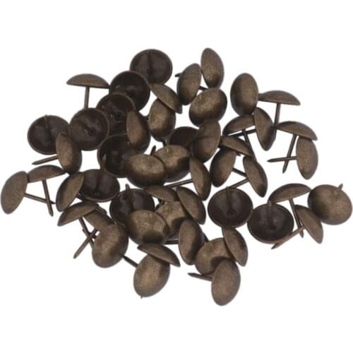 21 x 25mm Replacement Bronzy Antique Upholstery Nails Tacks Studs Thumb Tack Push Pins Ancient Style Furniture Fix Pack of 50