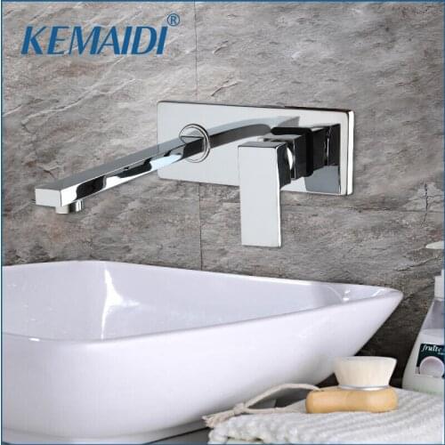 KEMAIDI Contemporary Concealed Bathroom Basin Faucet Hot and Cold Water Bathroom Faucet Wall Mounted Mixer Tap torneira banheiro