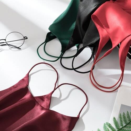 Summer Women Camis Halter V Neck Sleeveless Casual Silk Tank Tops For Women Camisole Mujer Loose Camis For Wome Tops