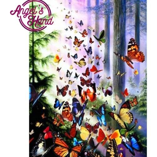 Cross stitch Needlework Full diamond embroidery diamond mosaic gift Home Decoration diamond Painting Butterfly woods picture