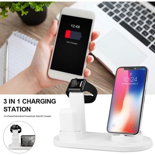 3 In 1 Mobile Phone Charger Wireless Charging Stand For IPhone Apple Watch Airpods Headset For Android Type-c Charging Phones