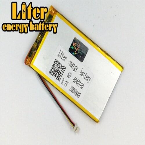 1.0MM 4pin connector 4040100 3.7V 2000mah Lithium Polymer Battery for Medical equipment, beauty equipment Tablet PC Battery