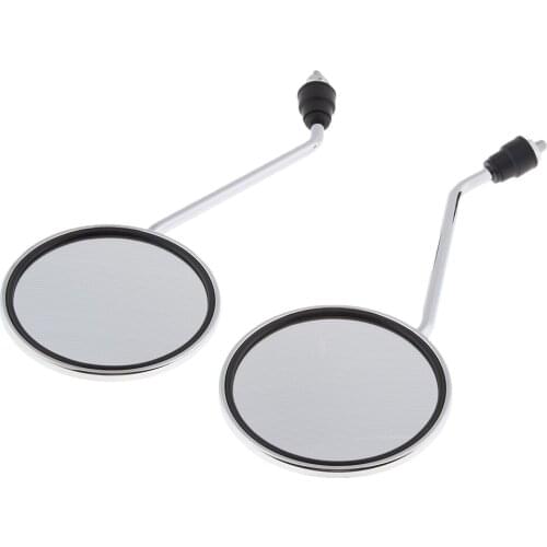 1 Pair Chrome Round Rearview Side Mirrors for Motorcycle Scooter 8mm Motorcycle Round Rear View Mirrors