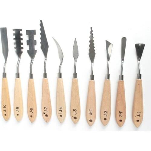 10Pcs Palette Knife Set Stainless Steel Palette Scraper Set Painting Creative Color Mixing Artist Oil Acrylic Painting Tools