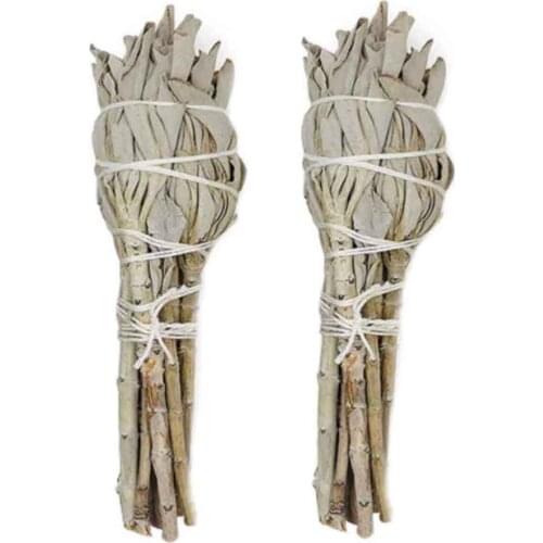 2PCS Premium White Sage Exorcism Degaussing Negative Energy Removing Fragrance For Space Purification Yoga Exercise Meditation