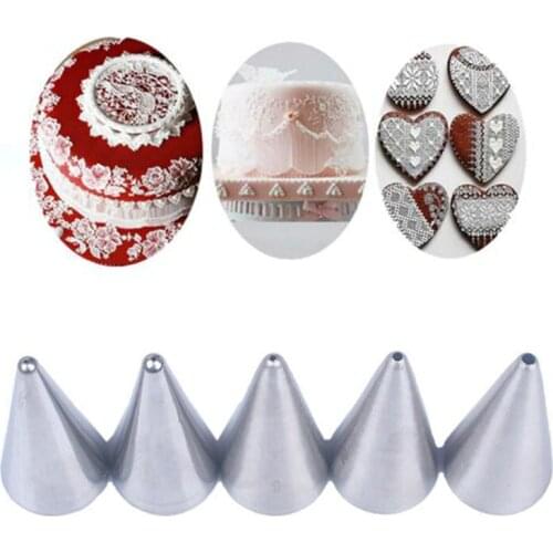 5 Pcs Premium Stainless Steel Icing Piping Nozzles Set Cream Writing Decorating Tips Head Cake Decorating Tool Baking Pastry Tip