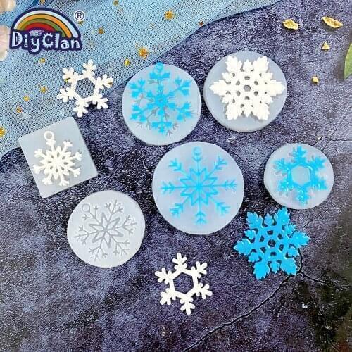 7 style snowflake epoxy resin jewelry making mold diy resin decorative craft silicon mold for pendant resin jewelry