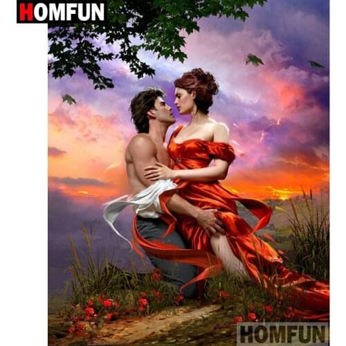 HOMFUN 5D DIY Diamond Painting Full Square/Round Drill "Character couple" 3D Embroidery Cross Stitch gift Home Decor A00183