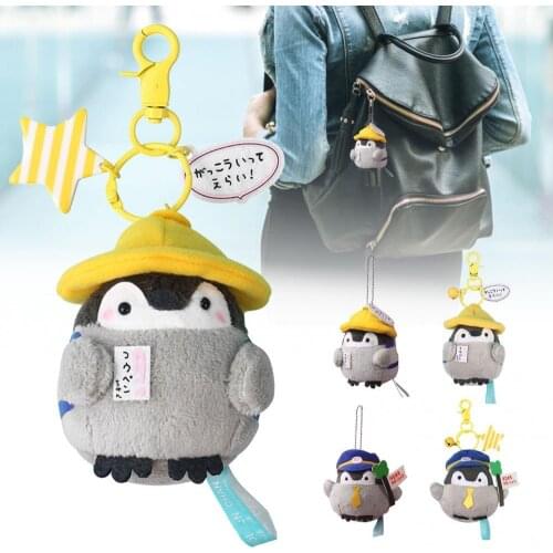 9CM 5 Styles Creative Cute Penguin Design Stuffed Plush Doll Animals Pendant Key Chain Holder Keyring Gift for Kids