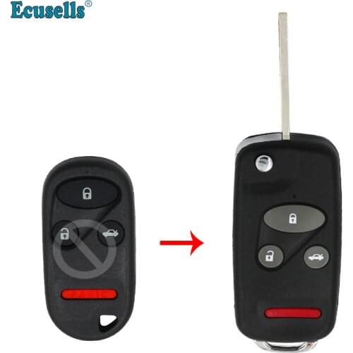 3+1/4 Buttons Flip Folding Remote Key Shell Case For Honda Civic CR-V Insight Odyssey S2000 Blade 2.4