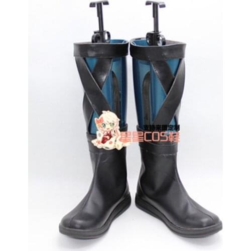 Saint Seiya Shaka Black Adult Halloween Cosplay Shoes Boots X002
