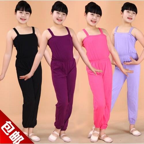 Childrens clothing girls dance clothes and gym pants overalls suspenders piece pants strap slimming pants