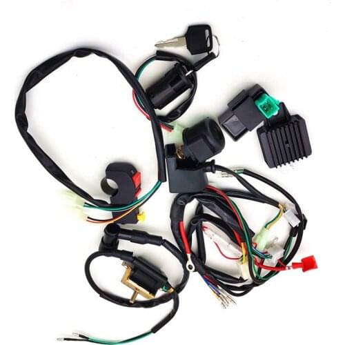 Motorcycle CDI Wiring Harness Loom Ignition Solenoid Coil Rectifier Quad Dirt Bike For PIT ATV 50cc 110cc 125cc