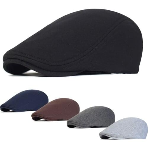 Cotton Newsboy Caps Men Women Hat Soft Casual Beret Solid Unisex Retro Hat Driver Flat Cap The Waiter Cap