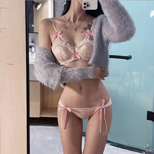 Ethika Women Set Underwear Women Plus Size Lingerie Sexy Push Up Bra and Panty Set Lace Black Pink Bra and Panties Bralette New