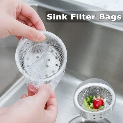 Sink Filter Bags,Floor Drain Sewer Anti-clogging Fine Mesh Filter Hair Colander Strainers,One-off Kitchen Sink Strainer Mesh Bag