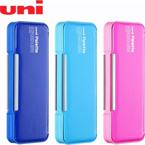 1pcs UNI Color Double-sided Double-open Pencil Box P-1000BT Multifunctional Childrens Storage Box for Primary School Students