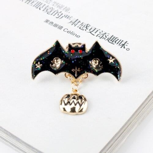 Goth Pins Punk Bat Enamel Pins Brooches for Men Dark Pumpkin Ghost Lapel Pins Gothic Button Metal Badge Halloween Gift Jewelry