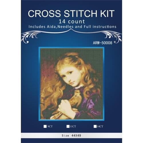 11/14/16/18/27 Cross stitch Set Lovely Counted Cross Stitch Kit Thinking girl embroidery dim DMC ANCHOR