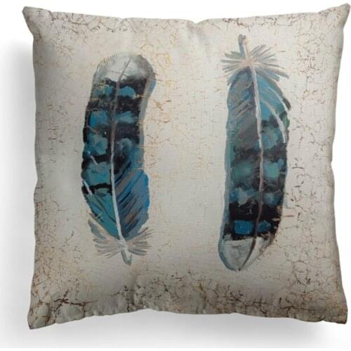 Amazing feathers feather designs printed 100% cotton best choice decoration cushion covers