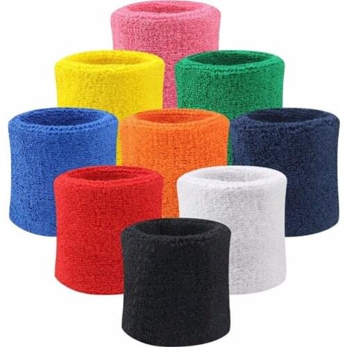 2019 New Cotton Fiber Sports Wrist Support Brace Wrap Sweatbands Wristband Tennis Squash Badminton Gym Football Soft Wrist Bands