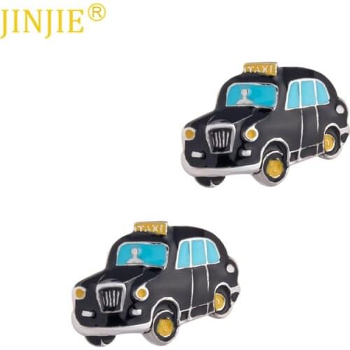 New Mens Designer Copper Material Novelty Taxi Car Style Business Suit Accessaries Carton Cuff Links Gift for Men Jewelry