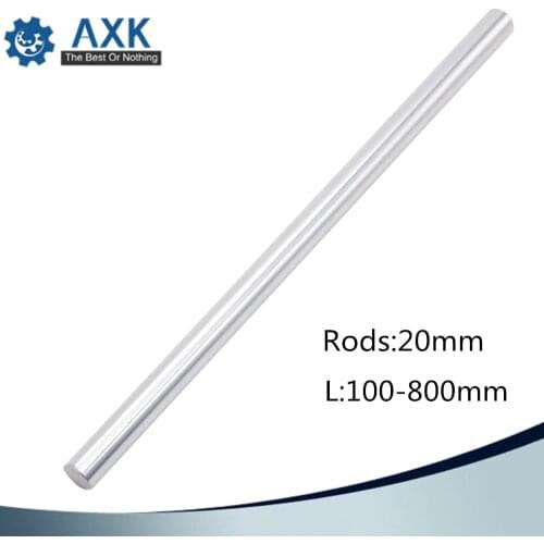 AXK Bearings 1pcs d: 20mm L 100-800 mm 3D printer rod shaft 20mm linear shaft 100mm chrome plated rod shaft CNC parts 100-800mm