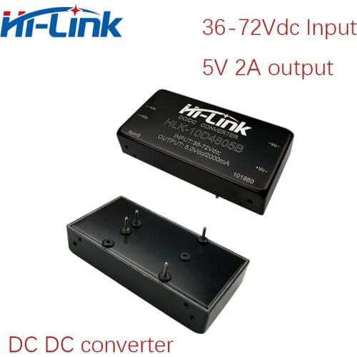 5pcs/lot 36-72V to 5V 2A dc dc step down converter HLK-10D4805B Hi-Link dc dc isolated power module Free Ship