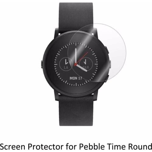 3* Clear LCD PET Film Anti-Scratch Screen Protector Cover for Pebble Time Round Smart Watch Accessories