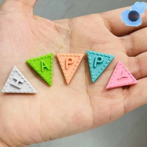 Single Sale 1Pcs Happy Triangle Children Shoe Accessories Shoe Charms Decorations For Croc Jibz Wristbands Adult Party Gifts