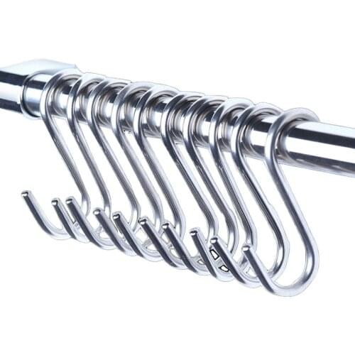 Stainless Steel S Shaped Hooks Kitchen Spoon Pan Pot Bathroom Clothing Hanger Hooks Railing Clasp Holder Hooks Hanging