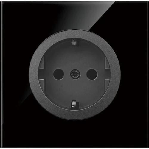 KAMANNI EU Wall Power socket Outlet 5 Colors Black Glass Crystal Panel Electrical sockets usb 16A 110V - 240V Socket 220v