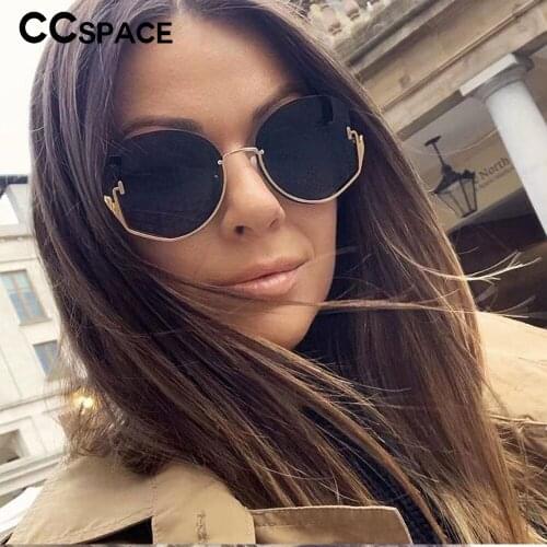 53225 Cat Eye Half Frame Ladies Sunglasses Brand Design Decorative Men Womens Shade UV400