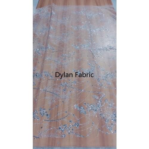 Wedding dress small pearl series mesh gauze wedding dress fashion fabric