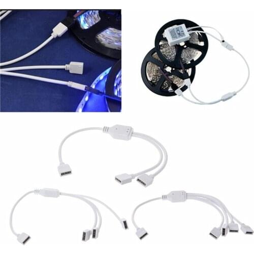 LED Strip Connector 4 Pin Male Female Connector 1 to 1 2 3 4 RGB LED Tape Extension Cable Connector Wire For RGB LED Strip Light