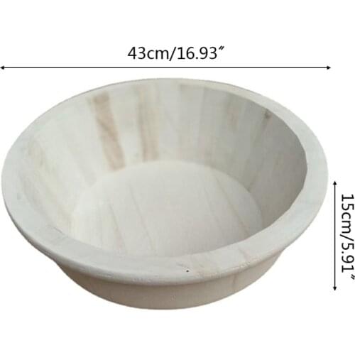 T5EC Baby Photography Props Retro Wooden Basin Newborn Infants Pose Auxiliary Photo Shooting Basket