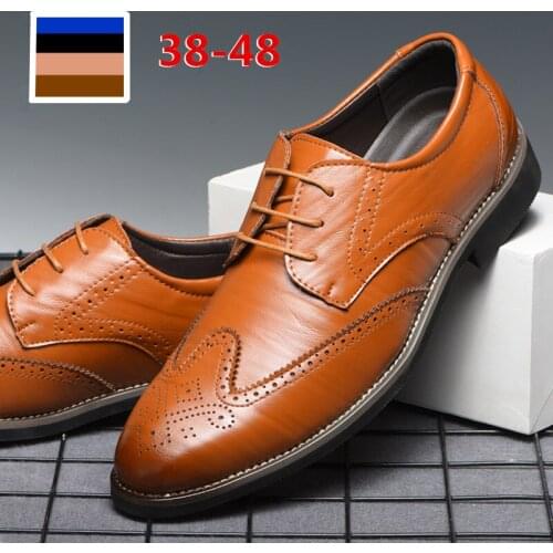 New Large Block Shoes Large Leisure Fashion Shoes Clothes Business Leather Shoes Leisure Shoes 38-48