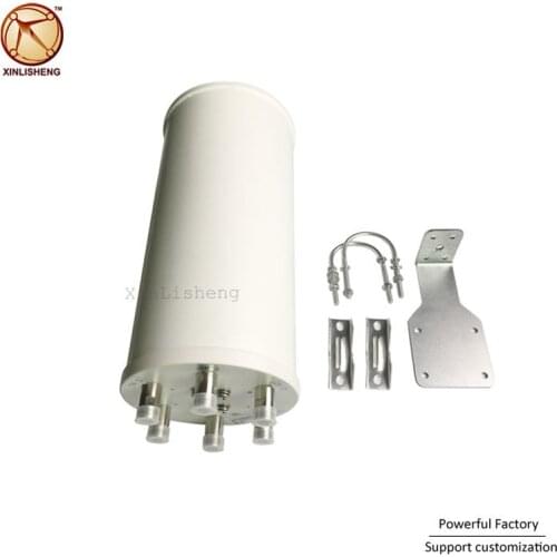 Outdoor High Gian 8dBi Cylinder Aerial Daul band 2.4ghz 5.8ghz Six Connector Mimo Smart Antenna