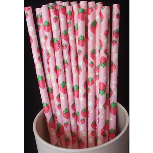 Party Paper Drinking Straws Mustache&Fruit Party Wedding Decoration Kids Birthday Baby Christmas Supplies 25pcs