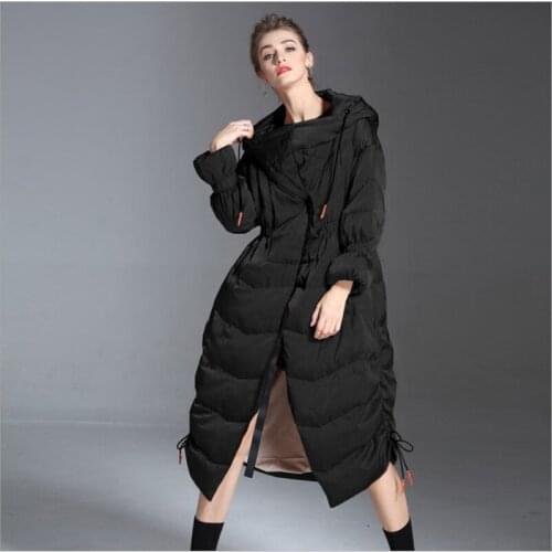 Winter Duck Down Jacket Parka 90% duck down Coat Women X-Long Coats Hooded parkas Warm Clothes Large Size winter Jackets Women