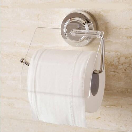 1pc Roll Paper Rack Suction Cup Toilet Paper Roll Holder Roll Paper Rack Holder No Drilling Tissue Box Shelf Bathroom Product