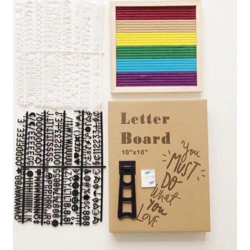 10*10 English Letter DIY Message Board Creative Display Felt Letterboard Baby Photography Growth Commemorative Gift Photo Frame