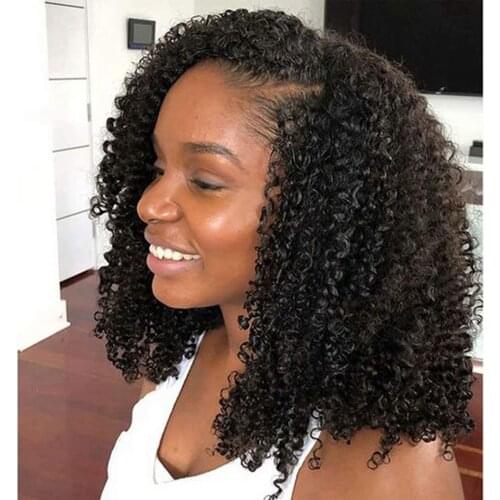 10A Afro Kinky Curly U Part Human Hair Wig for Black Women Brazilian Remy Human Hair Glueless 1x4 U Shape Clip in Half Wig