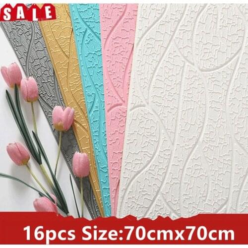 New Design 8pcs 3D Wall Panels Home Decoration 3D Wall Sticker Living Room Apartment 3D Self-Adhesive Wallpaper