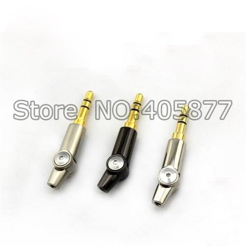 4pcs Copper Gold Plated 3.5mm Male Mini Jack Plug soldering 3.5MM plug double outlet hole Repair Headphone Cable Solder